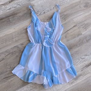 Blue and White Romper